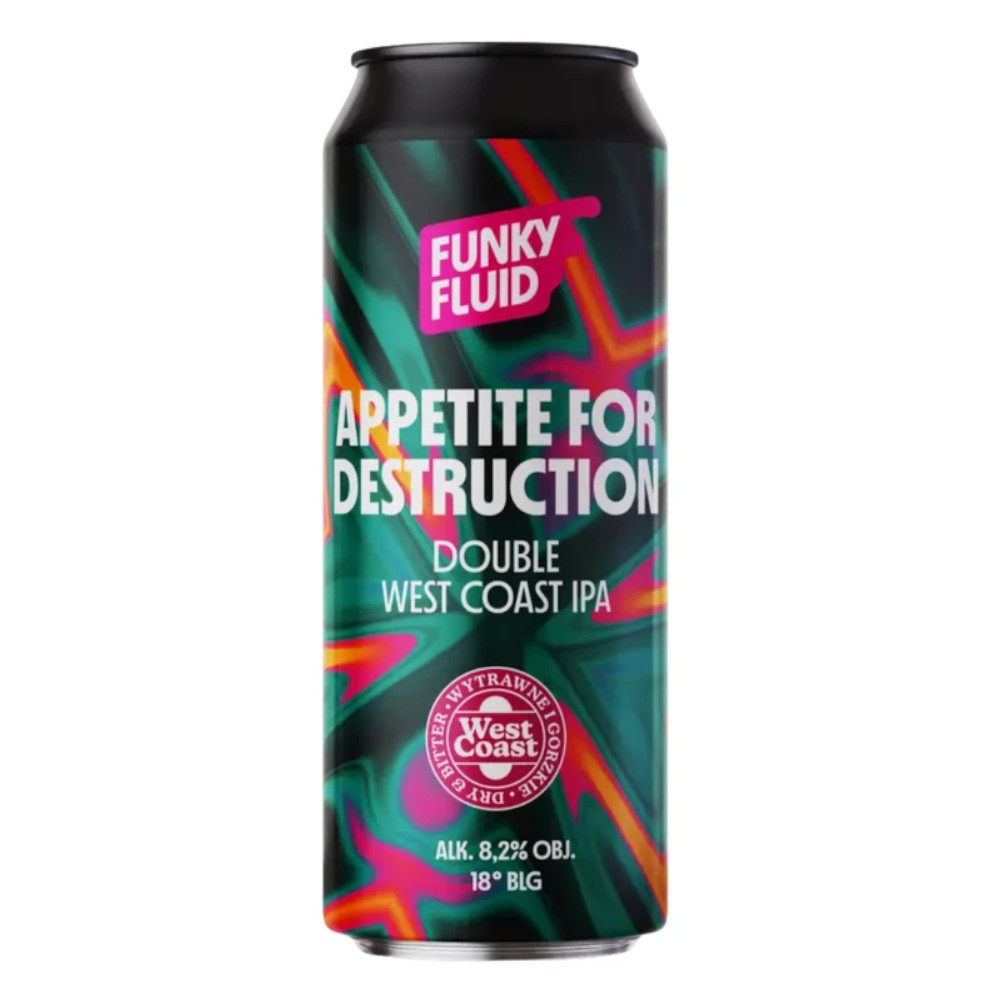 Piwo Funky Fluid Appetite For Destruction - Double West Coast IPA 18 8,2% 500 ml Puszka