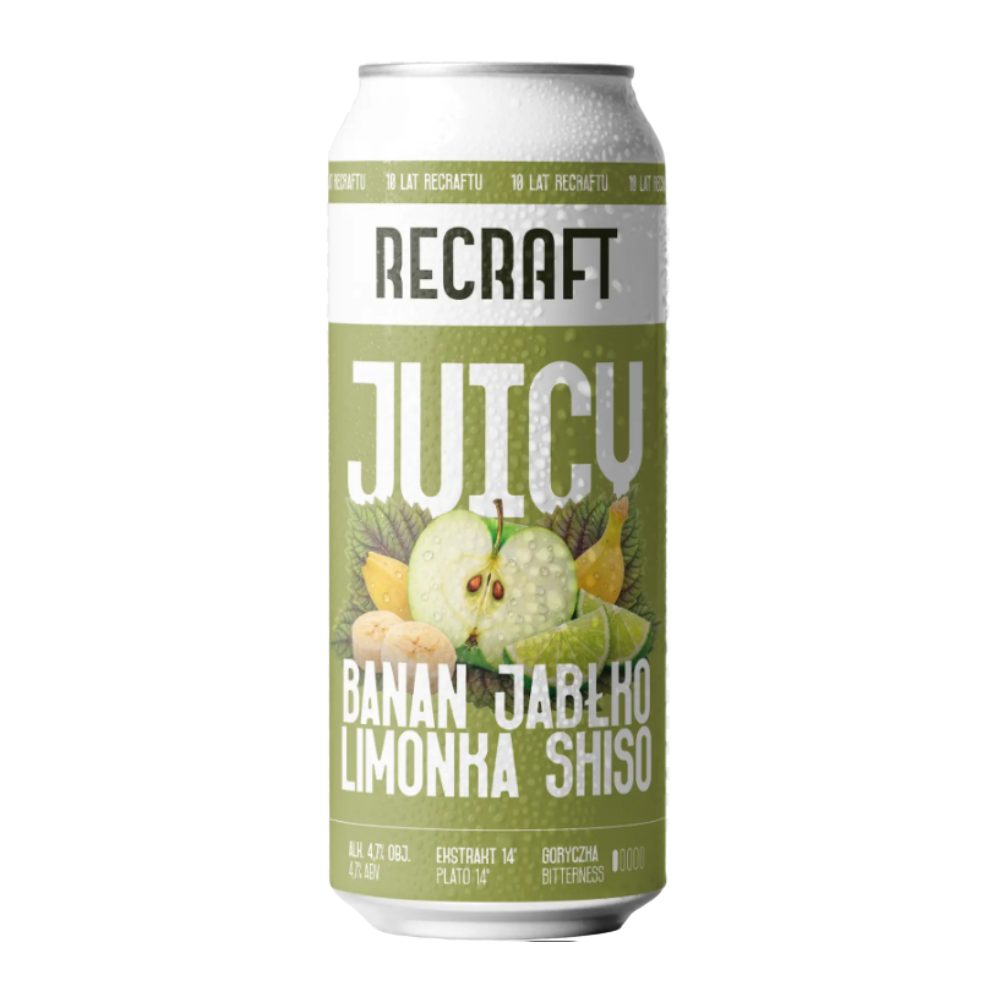 Piwo Recraft 	Recraft Juicy Banan & Jabłko & Limonka & Shiso 4,7% 500 ml puszka
