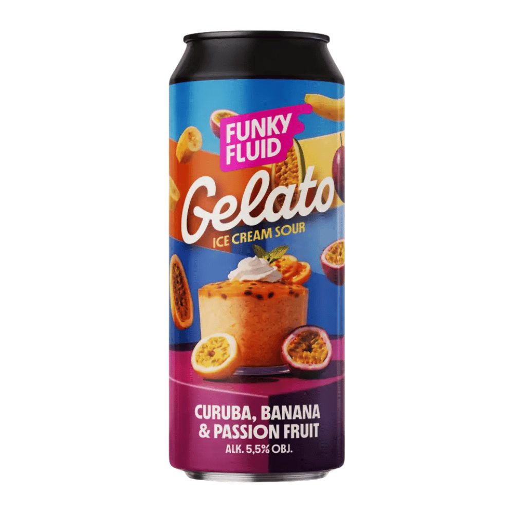 Piwo Funky Fluid Gelato Curuba & Banan & Passion fruit 5,5% 500 ml puszka DRS