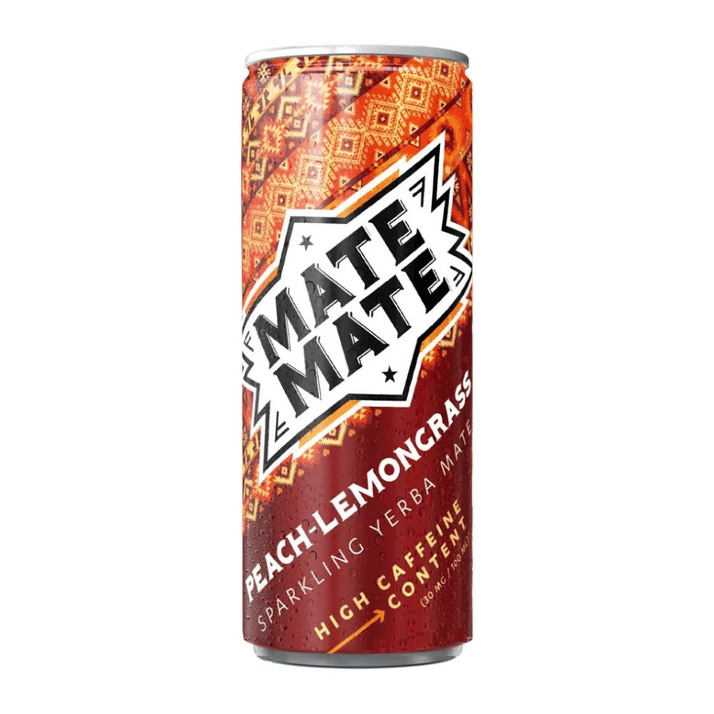 Napój Mate Mate Peach Yerba brzoskwinia z trawą cytrynową 330 ml puszka DRS