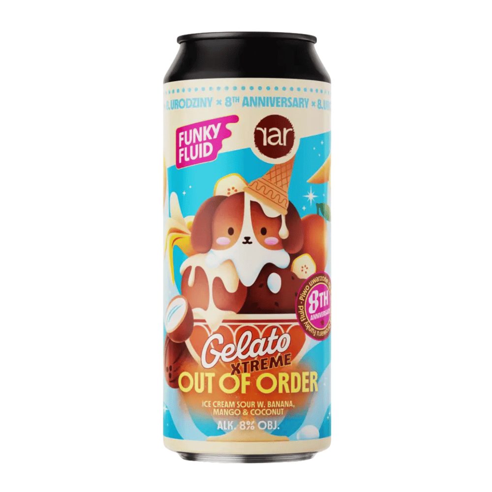 Piwo Funky Fluid Gelato Extreme Out of order 8% 500 ml puszka DRS
