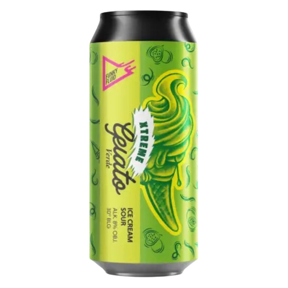 Piwo Funky Fluid Gelato Xtreme Verde - Ice Cream Sour 8% 500 ml Puszka