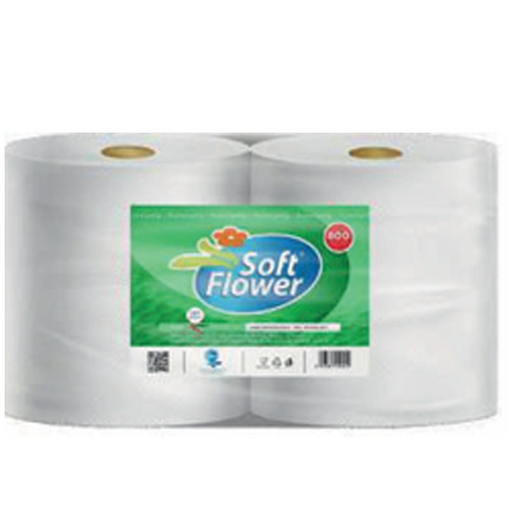 Czyściwo Przemysłowe Soft Flower białe 2-warstwowe 2 rolki 200 m 800 listków
