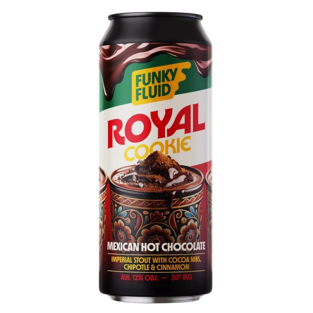 Piwo Funky Fluid Royal Cookie Mexican Hot Chocolate - Imperial Stout with Cocoa Nibs, Chipotle, Cinnamon 12% 500 ml Puszka