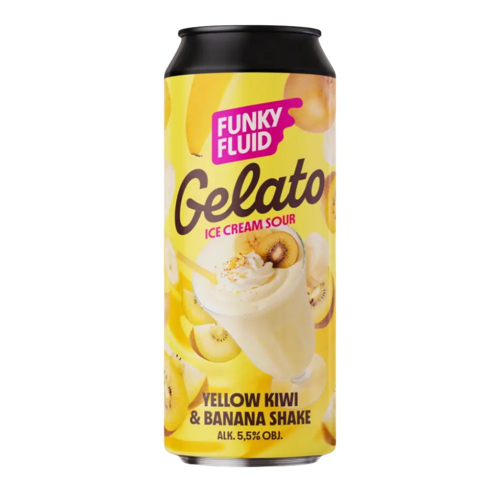 Piwo Funky Fluid Gelato Yellow Kiwi & Banana Shake 5,5% 500 ml puszka