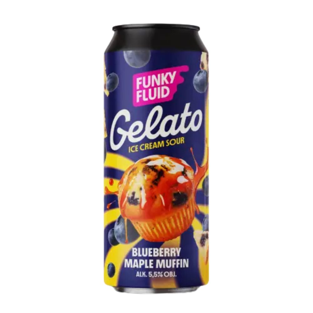 Piwo Funky Fluid Gelato Blueberry Blueberry Maple Muffin 5,5% 500 ml puszka