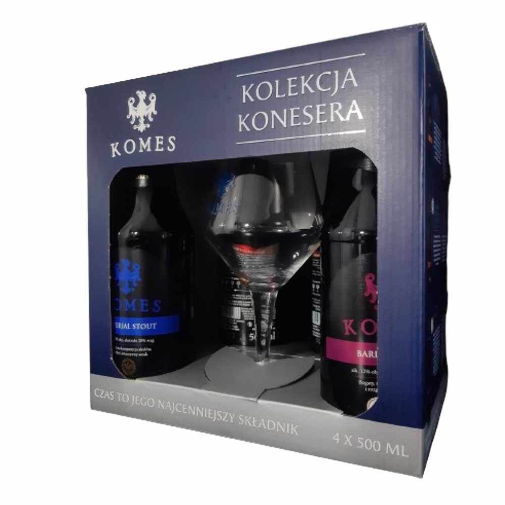 Piwo Komes Zestaw Porterów Bałtyckich 4 x 500 ml + Pokal